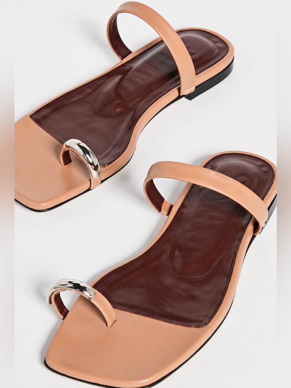 STAUD Joey flat sandals in Nappa leather 7